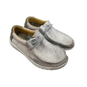 Hey Dude Wally Tan Green Shoes Sz 5Y